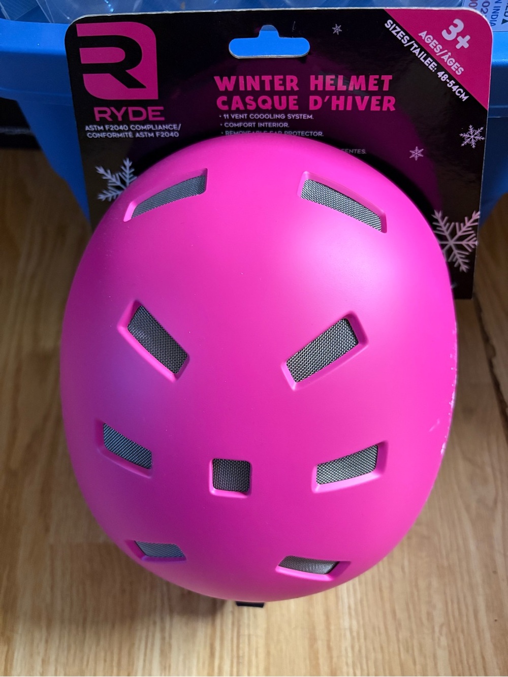 Kids Winter Helmet - Bright Pink